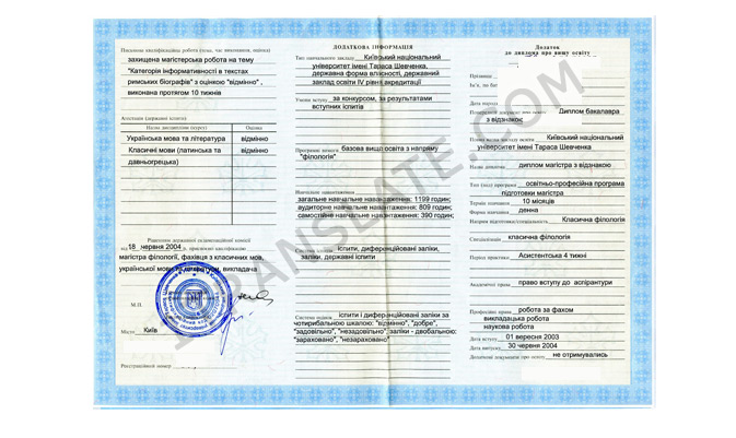 Diploma addendum sample